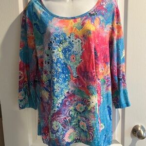 Vibrant Multicolor Long Sleeve Women's Top